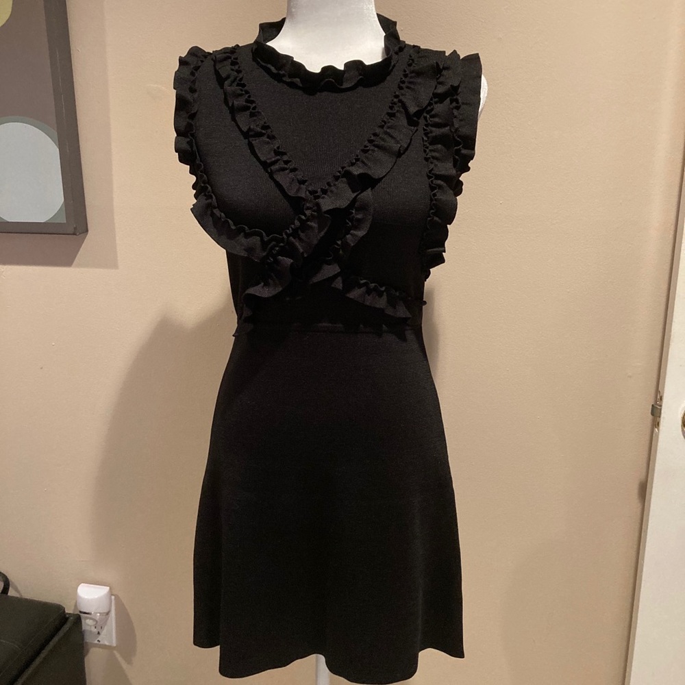 Zara Knit Ruffled Top Dress